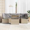 vidaXL Gartensofa-set mit Speicher mit Kissen 7 pcs Beige Poly-Rattan