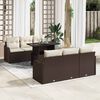 vidaXL Garten-Sofa-Set mit Kissen mit Speicher 7 pcs Braun Poly Rattan