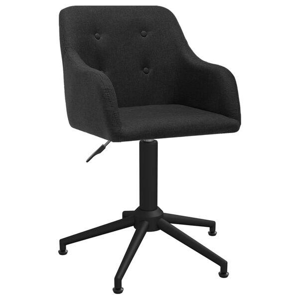 vidaXL Esszimmerst&uuml;hle 4 Stk. Drehbar Schwarz Stoff