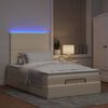 vidaXL Ottoman-Bett mit Matratze & LEDs Creme 120x200 cm Stoff