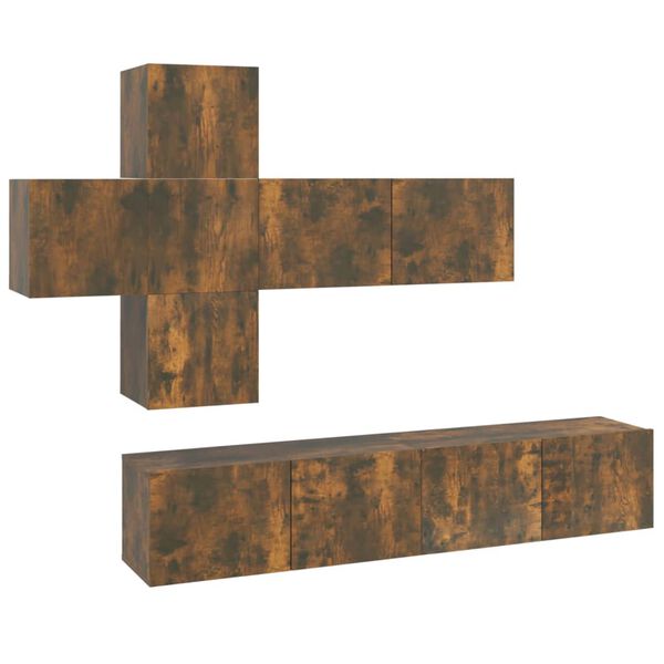 vidaXL 7-tlg. TV-Schrank-Set R&auml;uchereiche Holzwerkstoff