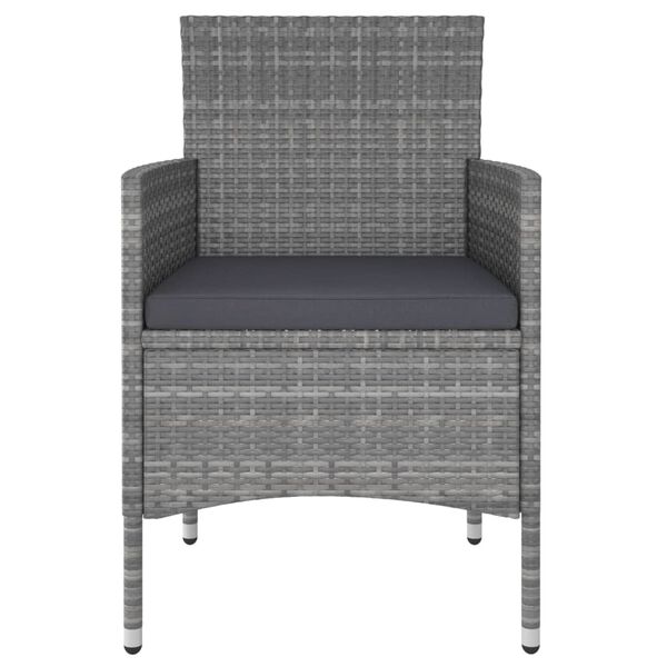 vidaXL 5-tlg. Garten-Lounge-Set Poly Rattan Grau