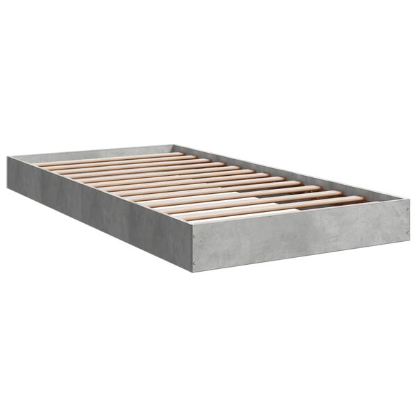 vidaXL Bettgestell Betongrau 100x200 cm Holzwerkstoff