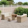 vidaXL Gartensofa-set mit Kissen 9 pcs Beige Poly-Rattan