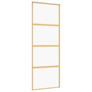 vidaXL Schiebet&uuml;r Golden 76x205 cm ESG-Klarglas und Aluminium