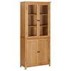 vidaXL B&uuml;cherschrank mit 4 T&uuml;ren 80x35x180 cm Eiche Massivholz & Glas