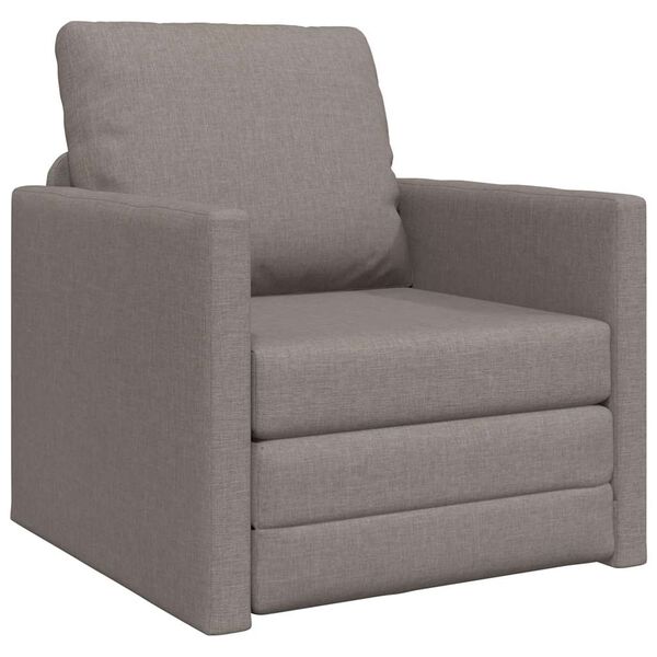 vidaXL Bodensofa mit Schlaffunktion Taupe 112x174x55 cm Stoff