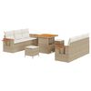vidaXL Garten-Sofa-Set mit Kissen 9 pcs Beige und Creme