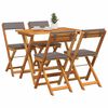 vidaXL Bistrogarnitur mit Kissen 5 pcs &Ouml;l-Natur Massivholz Akazie
