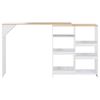 vidaXL Bartisch mit Beweglichem Regal Wei&szlig; 138x39x110 cm