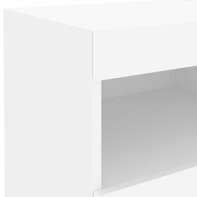 vidaXL Nachttisch mit LED-Leuchten Weiß 50x40x45 cm