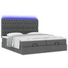 vidaXL Ottoman-Bett mit Matratzen & LEDs Dunkelgrau 200x200 cm Stoff