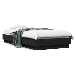 vidaXL Bettgestell Schwarz 75x190 cm Holzwerkstoff