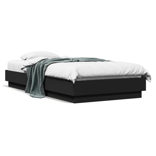 vidaXL Bettgestell Schwarz 75x190 cm Holzwerkstoff