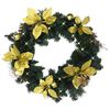 vidaXL Weihnachtskranz mit LED-Leuchten Gr&uuml;n 60 cm PVC