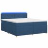 vidaXL Boxspringbett mit Matratze mit Kopfteil Blau 200 x 200 cm Stoff