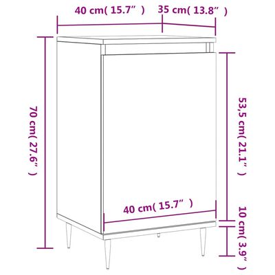 vidaXL Sideboard Weiß 40x35x70 cm Holzwerkstoff