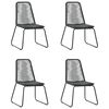 vidaXL 5-tlg. Garten-Essgruppe PVC Rattan Schwarz und Braun