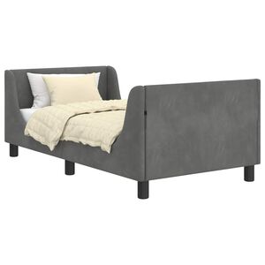 vidaXL Kinderbettgestell mit Kopfteil Dunkelgrau 80 x 160 cm Samt