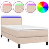 vidaXL Boxspringbett mit Matratze & LED Cappuccino-Braun 100x200cm