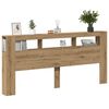 vidaXL LED-Kopfteil Artisan-Eiche 220x18,5x103,5 cm Holzwerkstoff