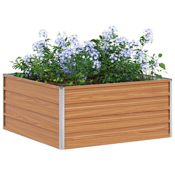 vidaXL Garten-Hochbeet 100x100x45 cm Verzinkter Stahl Silber