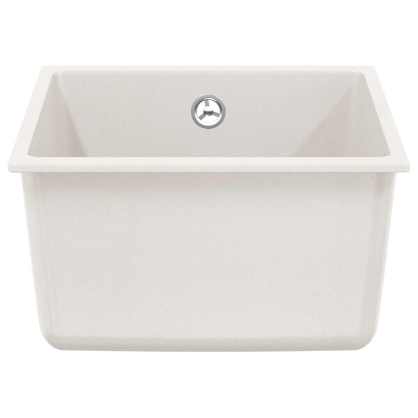 vidaXL Waschbecken Wei&szlig; 370 x 460 mm 80% Quarz und 20% Harz