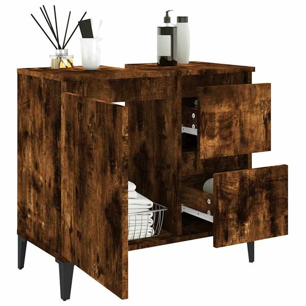 vidaXL Badschrank R&auml;uchereiche 65x33x60 cm Holzwerkstoff