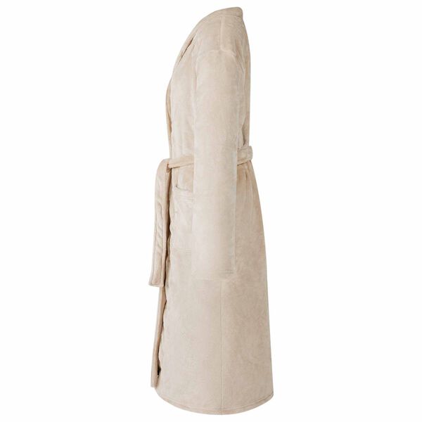 vidaXL Bademantel ohne Kapuze Beige L Flanell