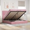 vidaXL Ottoman-Bett mit Matratzen Rosa 160x200 cm Samt