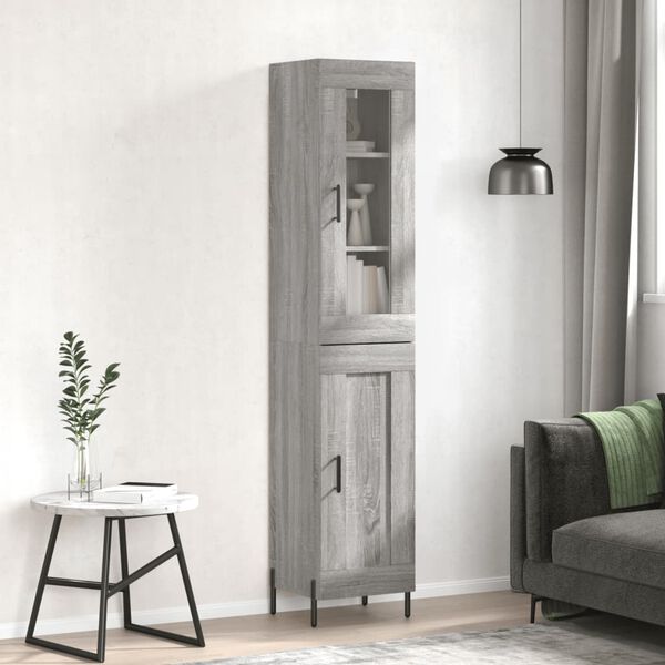 vidaXL Highboard Grau Sonoma 34,5x34x180 cm Holzwerkstoff