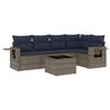 vidaXL 6-teiliges Gartensofa-Set mit Kissen, grau, Polyrattan