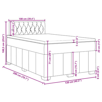 vidaXL Boxspringbett mit Matratze Blau 120x200 cm Stoff