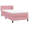 vidaXL Boxspringbett mit Matratze Rosa 100x220 cm Samt