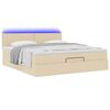 vidaXL Ottomane Bett mit Matratze & LEDs Creme 180x200 cm Stoff