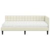 vidaXL Eckbettgestell mit Matratze mit Kopfteil Creme 90 x 190 cm Samt