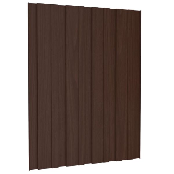 vidaXL Dachpaneele 36 Stk. Verzinkter Stahl Braun 60x45 cm