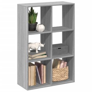 vidaXL Raumteiler-B&uuml;cherregal Grau Sonoma 69,5x29x103,5 cm