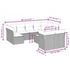 vidaXL 10-tlg. Garten-Sofagarnitur mit Kissen Grau Poly Rattan