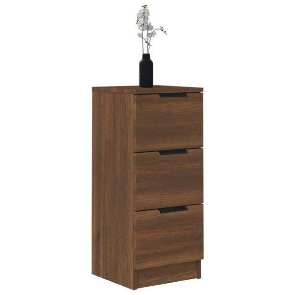 vidaXL Sideboards 2 Stk. Braun Eichen-Optik 30x30x70 cm Holzwerkstoff