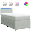 vidaXL Boxspringbett mit Matratze Hellgrau 100x200 cm Samt