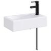 vidaXL Waschbecken mit Wasserhahn und Abfluss Matt Schwarz