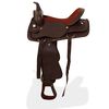 vidaXL Western-Sattel, Halfter & Brustblatt Echtleder 17" Braun