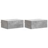 vidaXL Wandmontierter Nachttisch 2 pcs Betongrau 49 x 34,5 x 20 cm