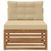 vidaXL Outdoor Mittelsofa Massivholz Akazie Natur