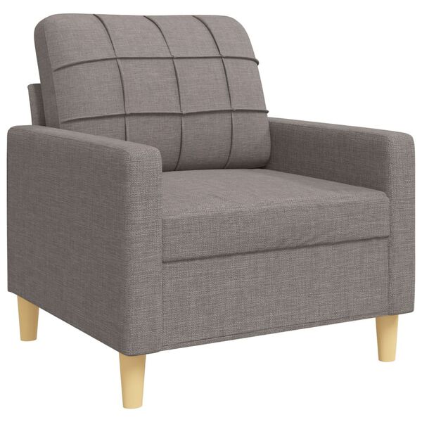 vidaXL 4-tlg. Sofagarnitur mit Fu&szlig;hocker Taupe Stoff