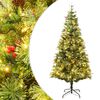 vidaXL Weihnachtsbaum mit Beleuchtung und Kiefernzapfen Gr&uuml;n 150 cm
