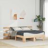 vidaXL Bettrahmen mit Kopfteil Braun 135 x 190 cm Massives Kiefernholz