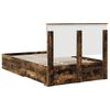 vidaXL Bettrahmen Ger&auml;ucherte Eiche 135 x 190 cm Holzwerkstoff