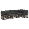 vidaXL Gartensofa-set 6 pcs Grau Poly-Rattan